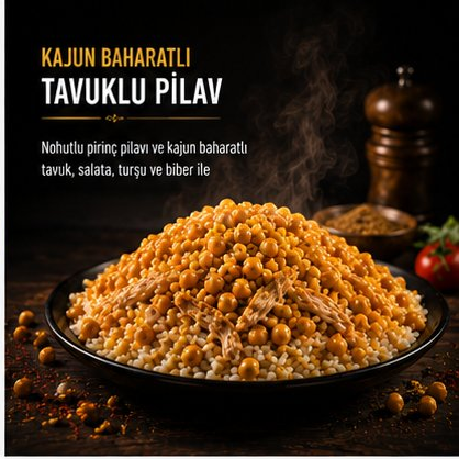 KAJUN BAHARATLI TAVUKLU PİLAV